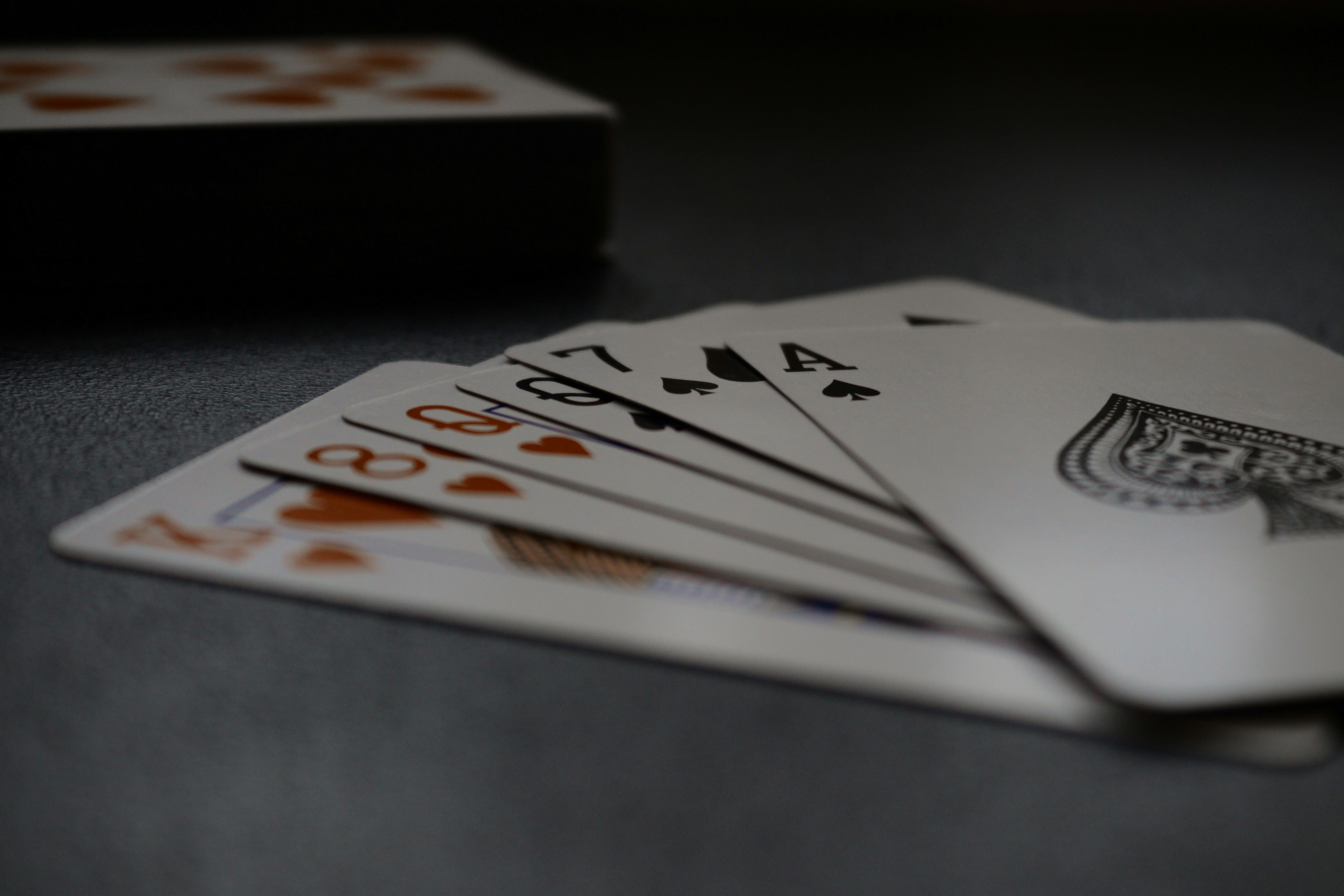 white and black playing cards